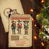 Notenkraker Western Vakantie Hoedown Kerstfeest Kaart