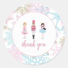 Notenkraker Winter Ballet Sneeuwvlok Verjaardag Ronde Sticker