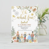 Notenkraker winter Oh wat leuk eerste verjaardag Kaart (Staand voorkant)