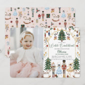  Notenkraker Winter Onederland 1e Verjaardag Kaart (Voorkant / Achterkant)