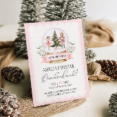 Notenkraker Winter Onederland Roze 1e verjaardag Kaart