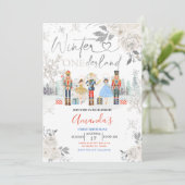 Notenkraker Winter Onederland Witte Sneeuwvlok Kaart (Staand voorkant)