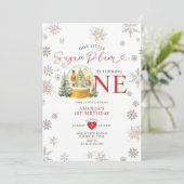 Notenkraker Winter Sneeuwvlokken 1e Verjaardagsfee Kaart (Staand voorkant)