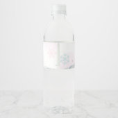 Notenkraker Winter Snowflakes Baby shower Waterfles Etiket (Achterkant)