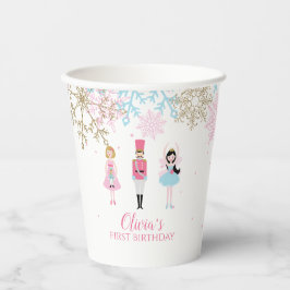 Notenkraker Winter Verjaardag glitter sneeuwvlokke Papieren Bekers