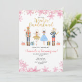 Notenkraker Winter Verjaardag uitnodiging (Staand voorkant)