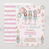 Notenkraker Winter Wonderland 1e verjaardag Kaart (Voorkant / Achterkant)