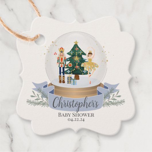 Notenkraker Winter Wonderland baby shower Bedankjes Labels (Voorkant)