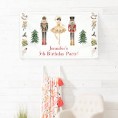 Notenkraker winter wonderland verjaardagsfeestbann spandoek (Insitu)