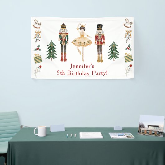 Notenkraker winter wonderland verjaardagsfeestbann spandoek (Beurs)