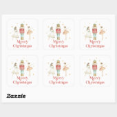 Notenkraker Winterballet Kerstmis Vierkante Sticker (Vel)