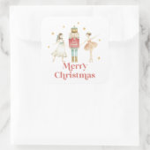 Notenkraker Winterballet Kerstmis Vierkante Sticker (Tas)