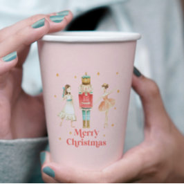 Notenkraker Winterballet roze Kerstpapieren Bekers