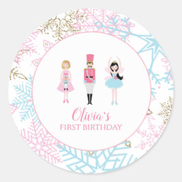 Notenkraker Winterballet Sneeuwvlok Verjaardag Ronde Sticker