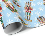 Notenkraker worp op Sneeuw Kerst Rol van Cadeaupapier (Rol Hoek)