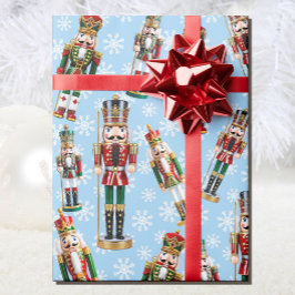 Notenkraker worp op Sneeuw Kerst Rol van Cadeaupapier