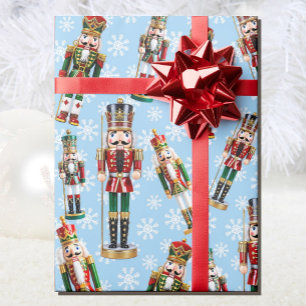 Notenkraker worp op Sneeuw Kerst Rol van Cadeaupapier