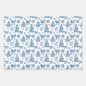 Notenkraker zilveren blauwe bogen kerstcadeau inpakpapier vel (Voorkant 2)