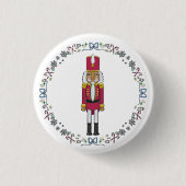 Notenkraker Zoete Notenkraker Prins Kerstmis Ronde Button 3,2 Cm (Voorkant)