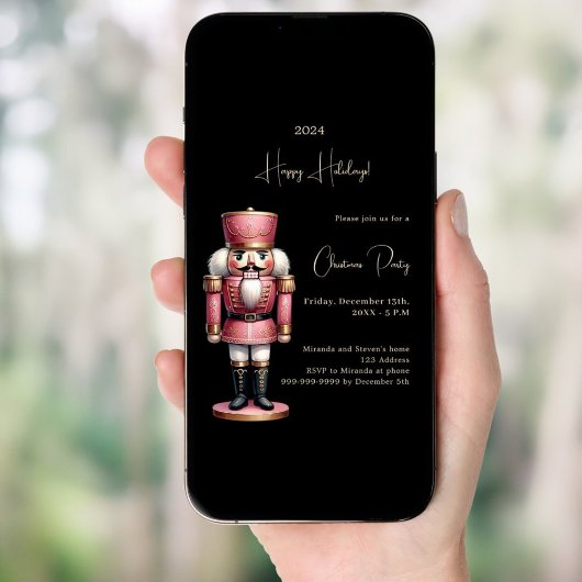 Notenkraker zwart goud kerstfeest kaart