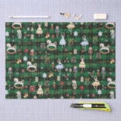 Notenkrakerballet Vrolijk Kerstgroen Plaid Tissuepapier (Craft)