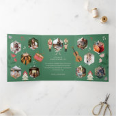 Notenkrakerjaar in de Review 12 Familiefoto's Mome Drieluik Wenskaart (Binnen)