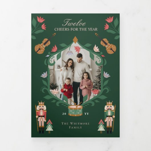 Notenkrakerjaar in de Review 12 Familiefoto's Mome Drieluik Wenskaart (Cover)