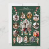 Notenkrakerjaar in de Review 12 Familiefoto's Mome Feestdagenkaart (Voorkant)