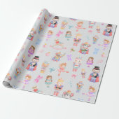 Notenkrakerpatroon Kerstmis Cadeaupapier (Uitgerold)