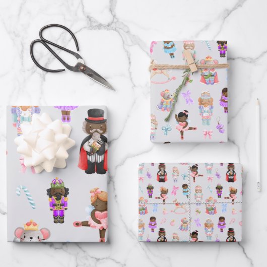 Notenkrakerpatroon Kerstmis Inpakpapier Vel (Voorkant)