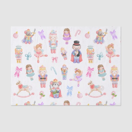 Notenkrakerpatroon Kerstmis Tissuepapier (Voorkant)