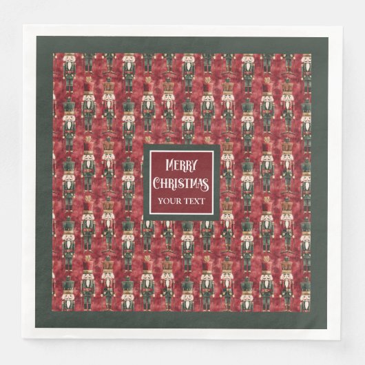  notenkrakers bordeaux diepgroene servetten (Voorkant)