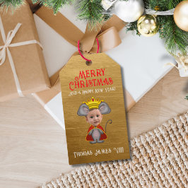 Notenkraker's Funny Mouse King Vrolijk Kerstfeest Cadeaulabel