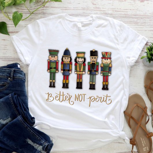 Notenkrakers Geen Pouting Schattigee Kerstvakantie T-shirt
