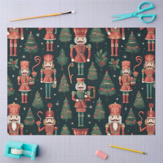 Notenkrakers kerstbomen en sterren kerst tissuepapier (Craft)