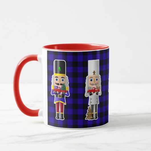 Notenkrakers met kleine rode vrachtwagens mok (Links)