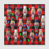 Notenkrakers met Little Red Trucks Kerstmis Magnetische Uitnodiging (Voorkant)