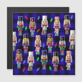 Notenkrakers met Little Red Trucks Kerstmis Magnetische Uitnodiging