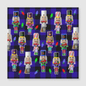 Notenkrakers met Little Red Trucks Kerstmis Magnetische Uitnodiging (Voorkant)