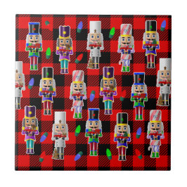 Notenkrakers met Little Red Trucks Kerstmis Tegeltje