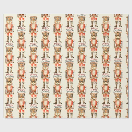 Notenkrakerscript Vrolijk kerstinpakpapier Cadeaupapier (Vlak)