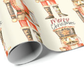 Notenkrakerscript Vrolijk kerstinpakpapier Cadeaupapier (Rol Hoek)