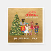 Notenkrakersfamilie van vijf grappige vrolijke ker servet (Voorkant)