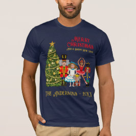 Notenkrakersfamilie van vijf grappige vrolijke ker t-shirt