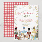 Notenkrakersfeest 1e Verjaardag Gouden Sneeuwvlokk Kaart (Voorkant / Achterkant)