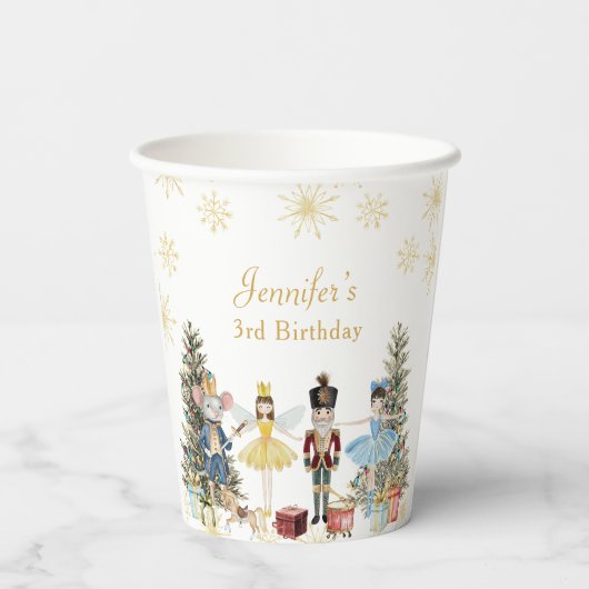 Notenkrakersverjaardagsfeestje Papieren Bekers (Achterkant)