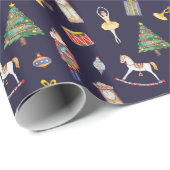 Notenkrakervloot | paarse kerst cadeaupapier (Rol Hoek)