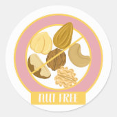 Notenvrije allergie veilig ronde sticker (Voorkant)