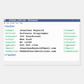 Notepad Coder Format Computer Scientist Programmer Rechthoekige Sticker (Voorkant)