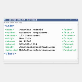 Notepad Coder Format Computer Scientist Programmer Rechthoekige Sticker